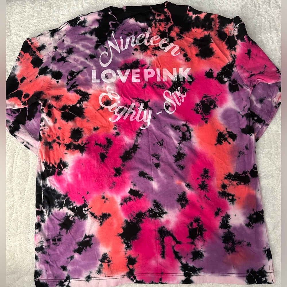 PINK Victoria's Secret Tie-Dye Long Sleeve Tee - Pink, Purple, Black